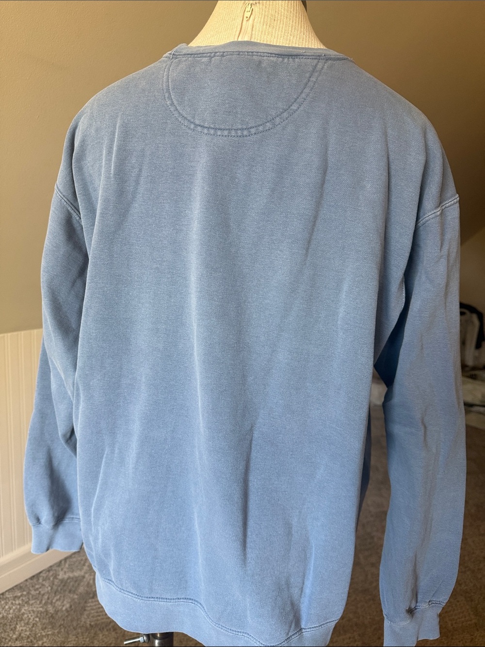 VINTAGE Comfort Colors Light Blue Embroidered Crewneck Sweatshirt Large L - Picture 2 of 7